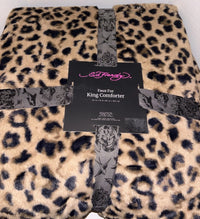 Cheetah Leopard Print Faux Fur Comforter (King)